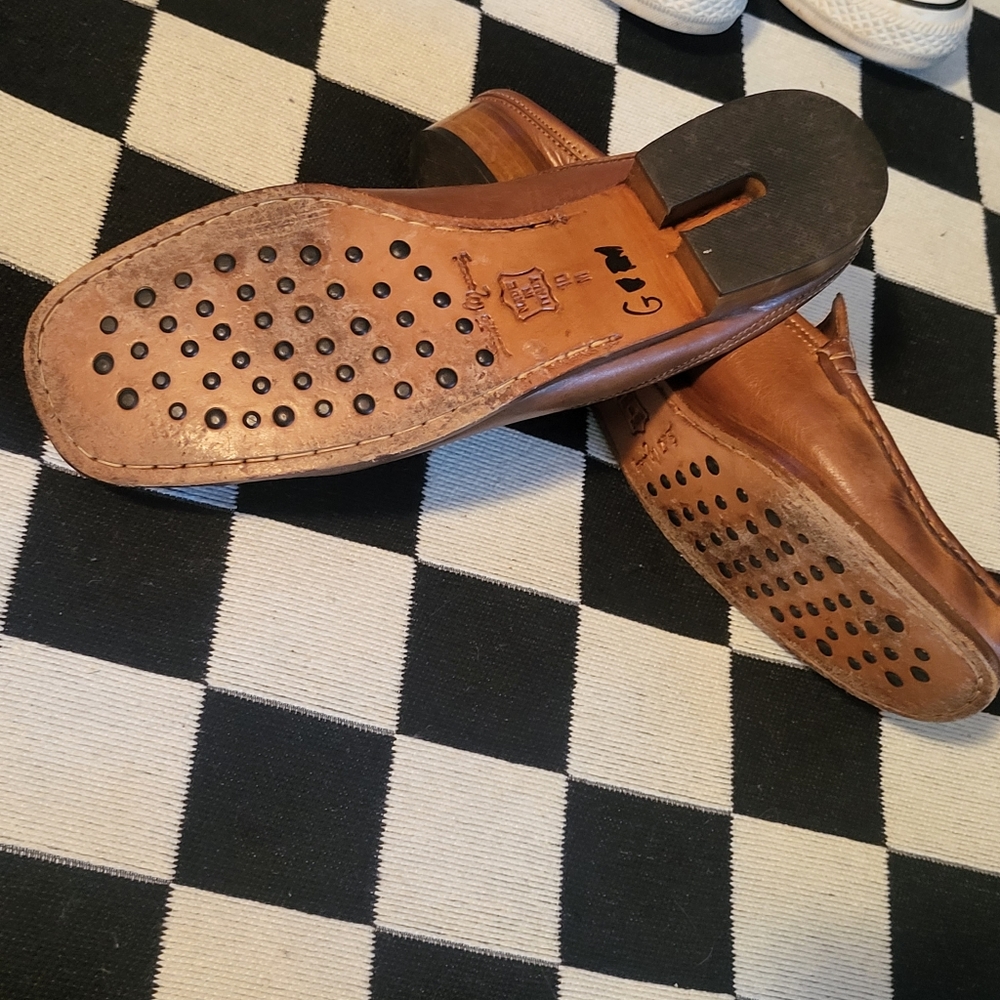 Sesto Meucci Giana Tan & Gold Woven Italian Leather Mule Wmns sz 10M - Picture 7 of 8